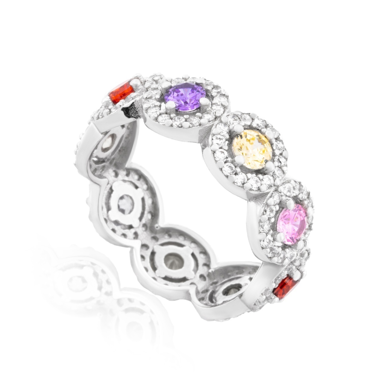 Inel din argint 925 cu cristale Angel Collection Multicolor