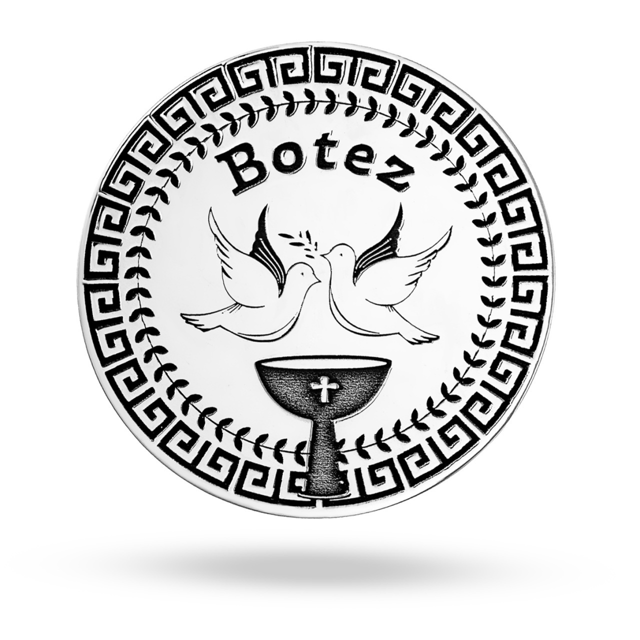 Moneda Botez 2.5cm din Argint 925 personalizata cu numele si data