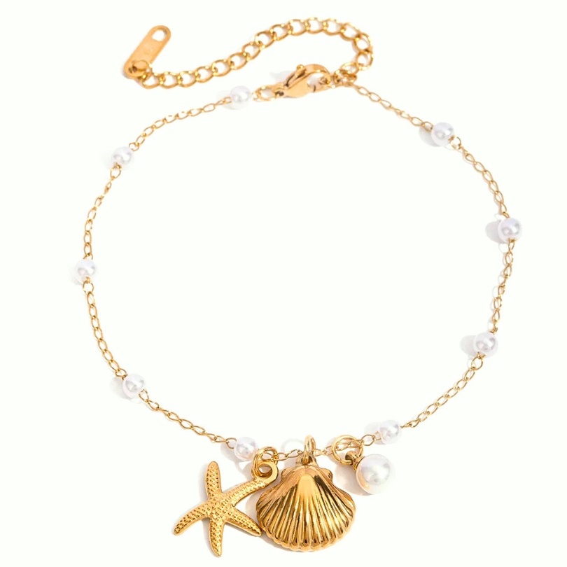 Colier placat cu aur Summer Pearls