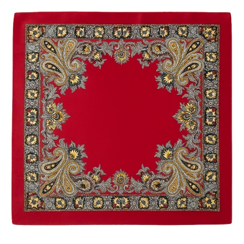Esarfa din satin rosie Paisley