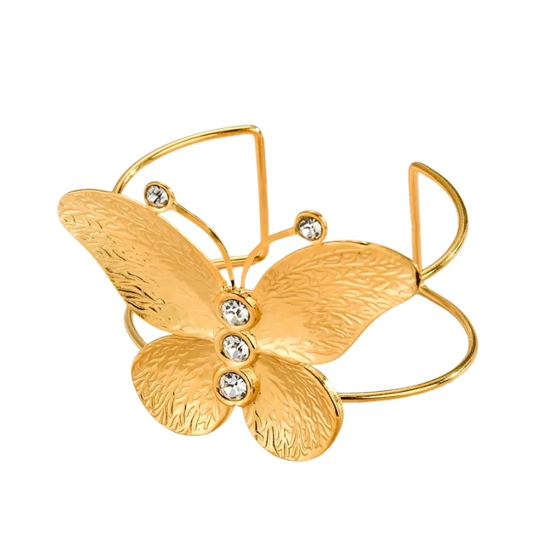 Bratara Bangle placata cu aur Fluture