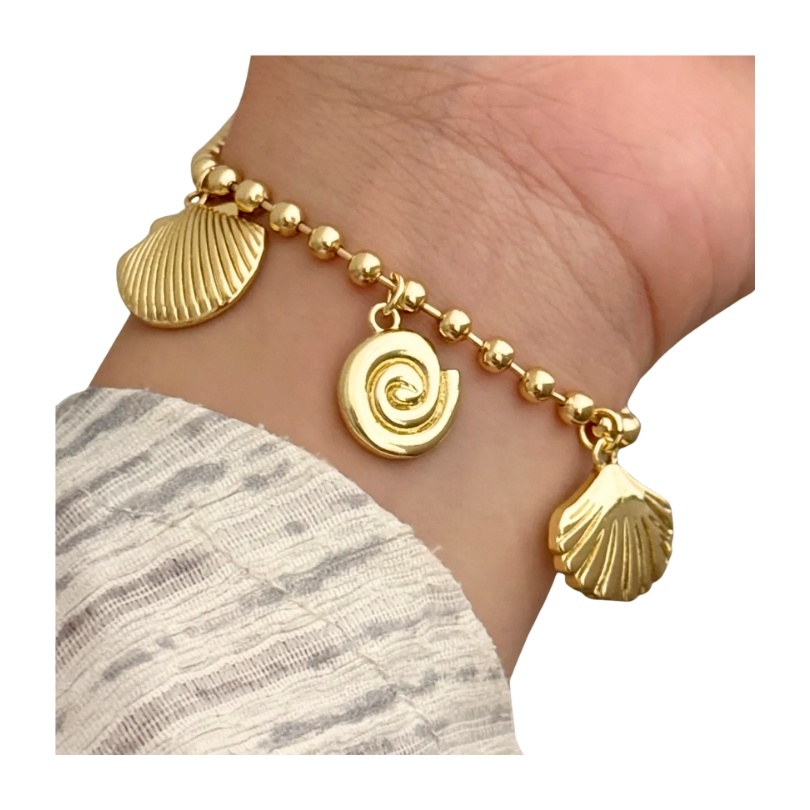 Bratara placata cu aur Summer Shell