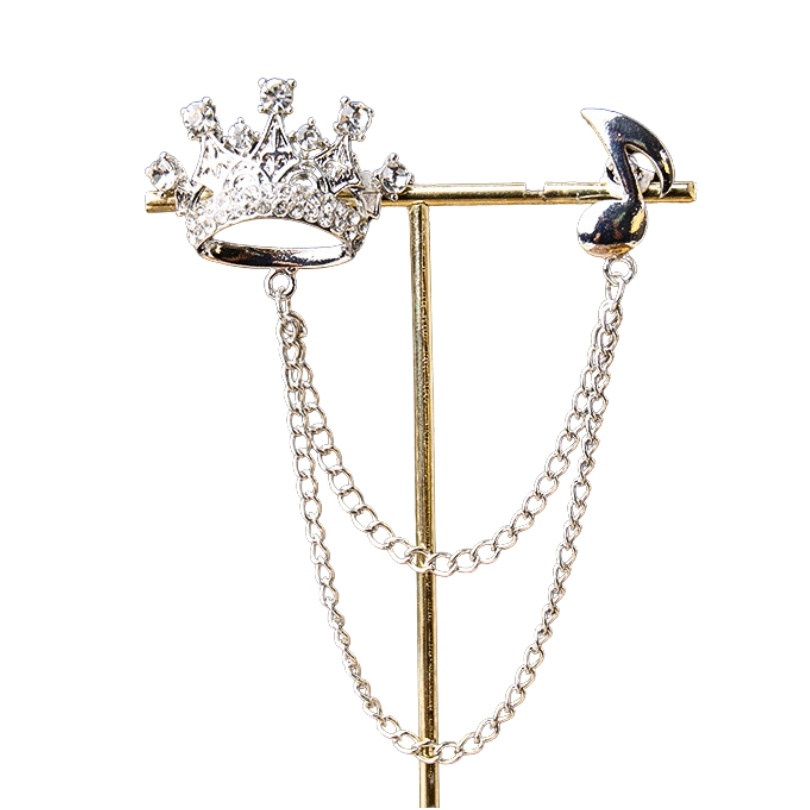 Brosa pentru sacou Silver Crown