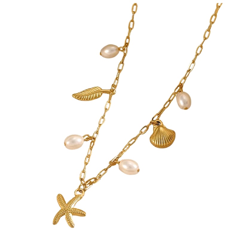 Colier placat cu aur Summer Starfish