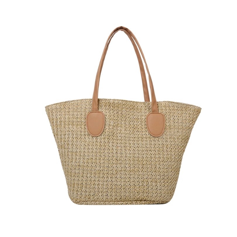 Geanta tote din rafie Light Beige