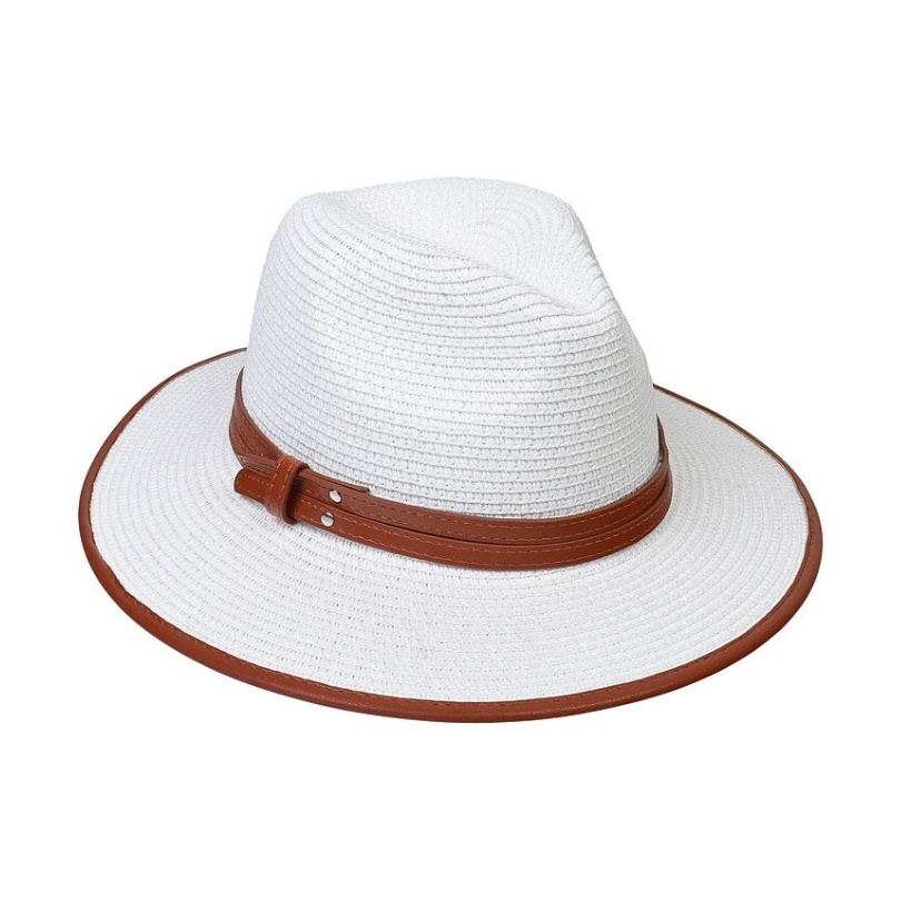 Palarie din rafie tip Fedora Belt