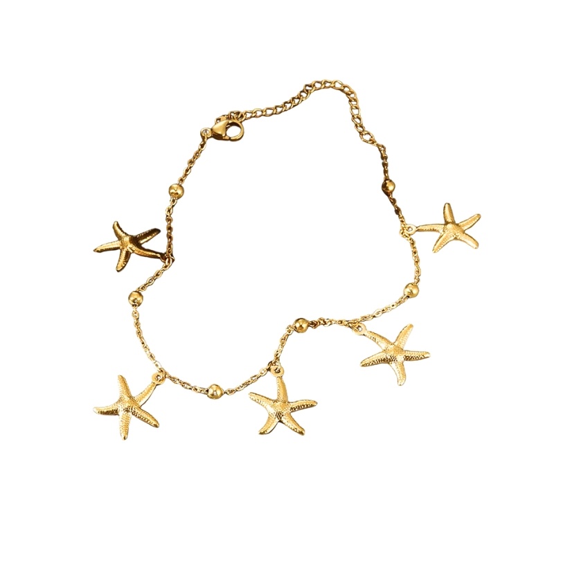 Bratara placata cu aur cu charmuri Starfish