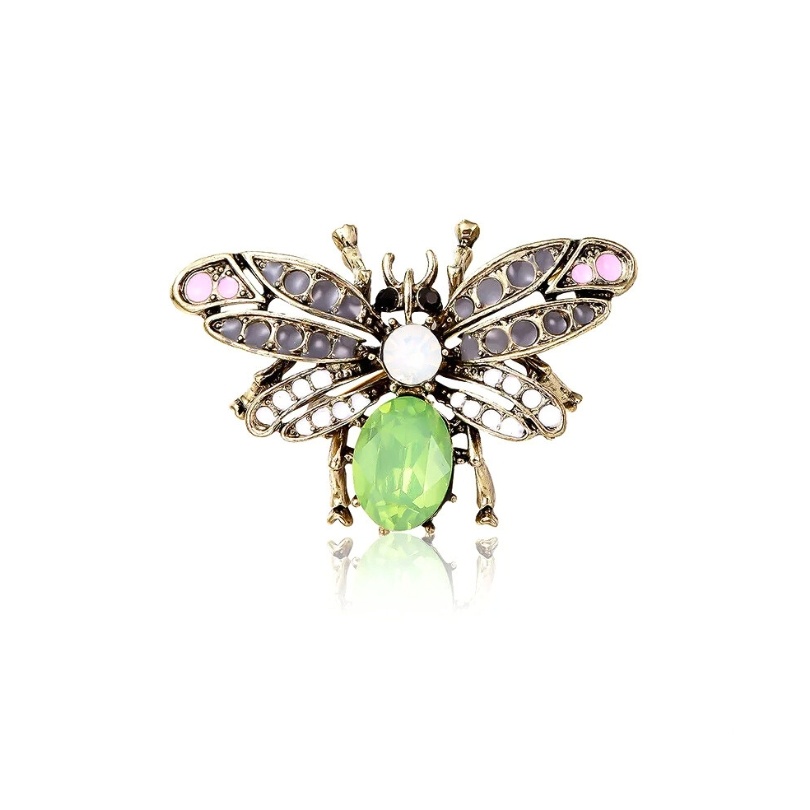 Brosa insecta verde cu cristale