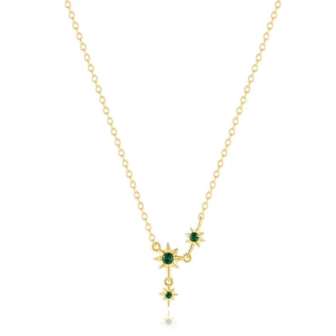 Colier din argint Emerald Stars