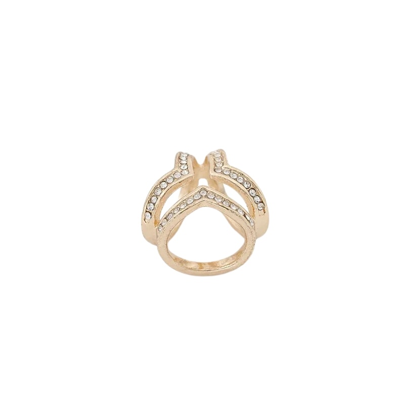 Inel pentru esarfa auriu cu cristale