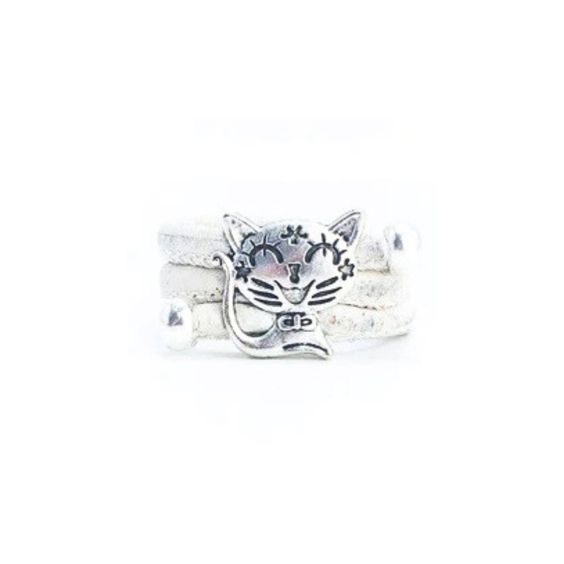Inel reglabil din pluta White Kitty