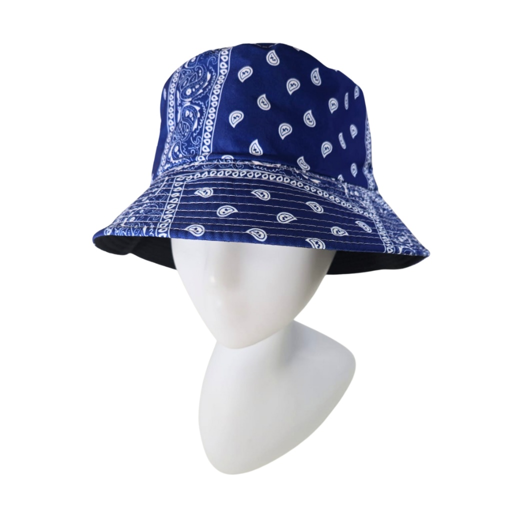 Palarie bucket albastra Paisley