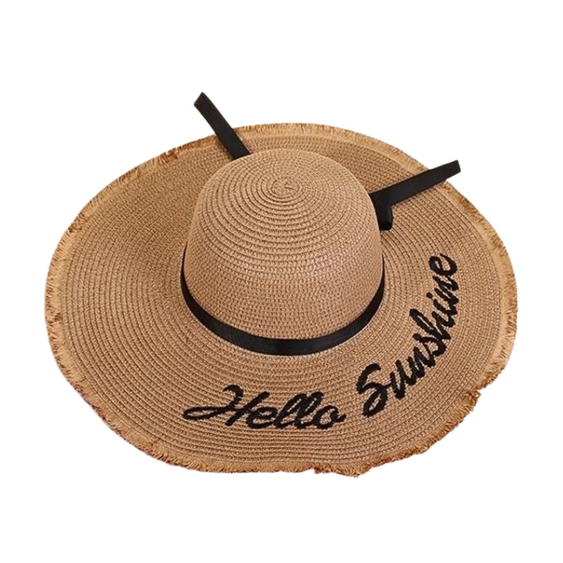 Palarie din rafie Hello Sunshine