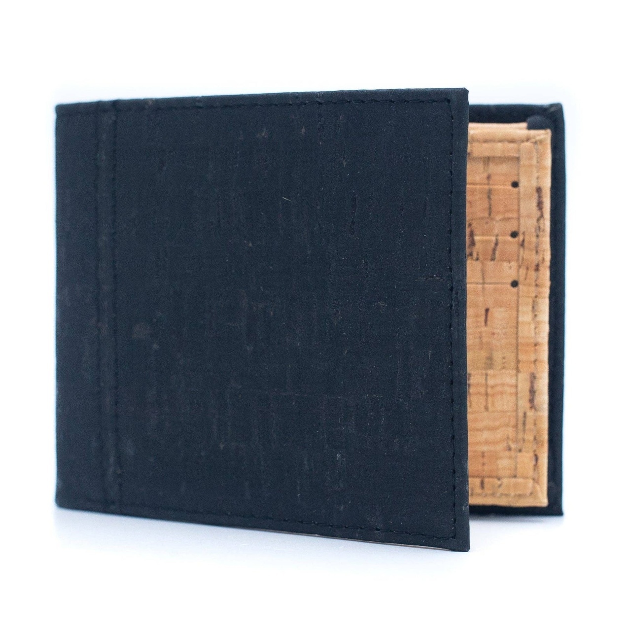 Portofel barbati bifold din pluta negru