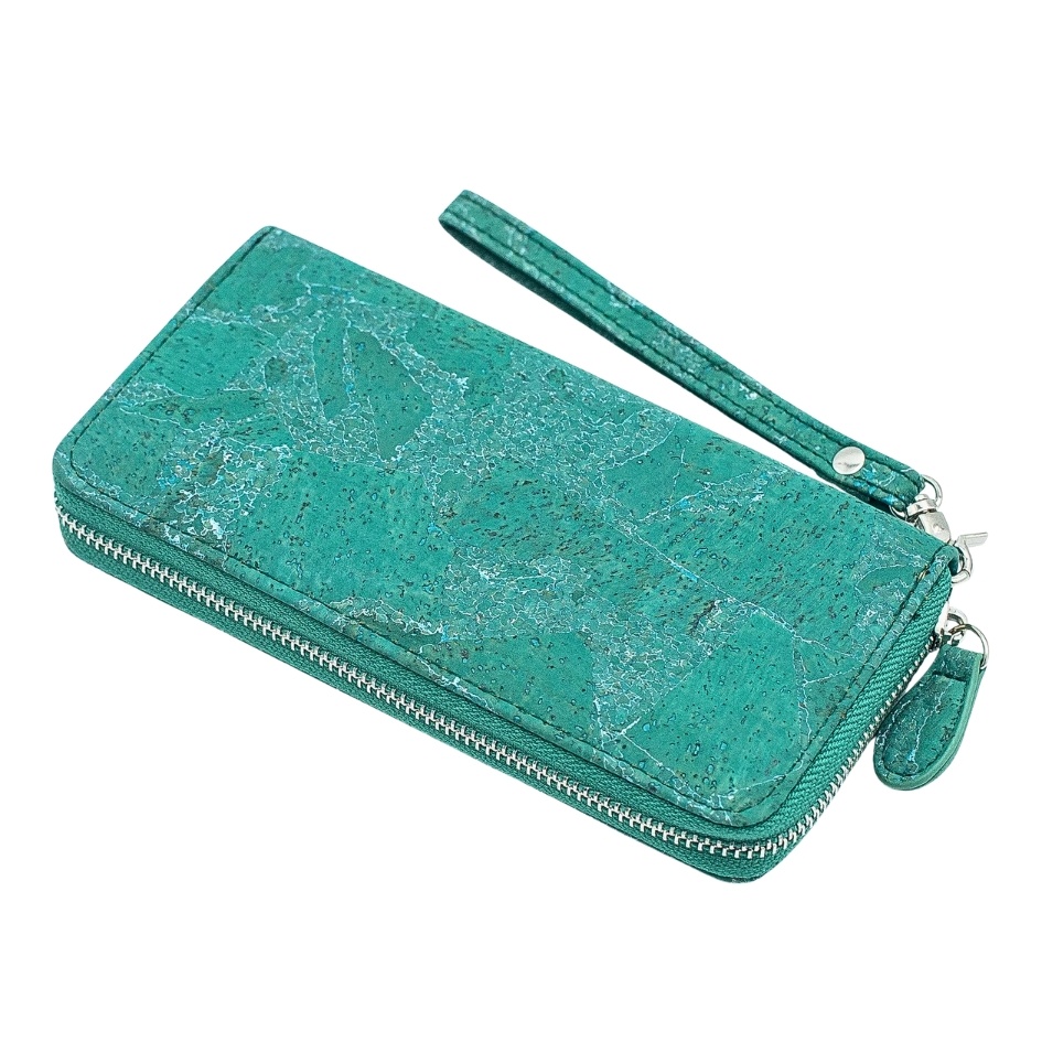 Portofel dama pluta verde tip cluch