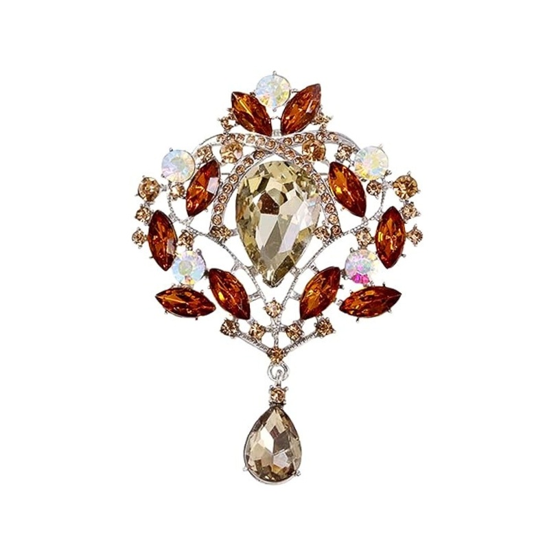 Brosa cu cristale Brown Drop