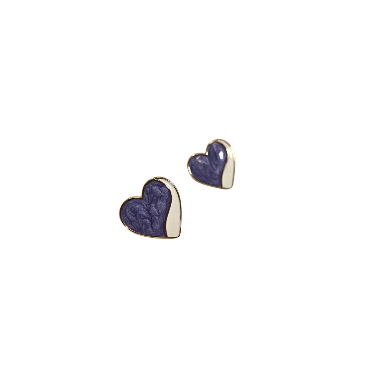 Cercei din inox cu email Heart