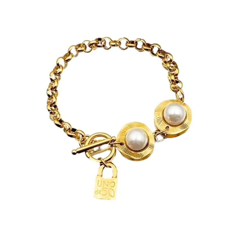 Bratara placata cu aur Pearls