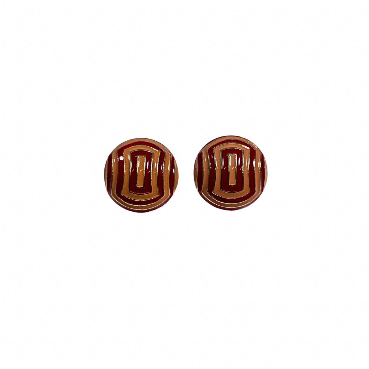 Cercei din inox cu email Brown