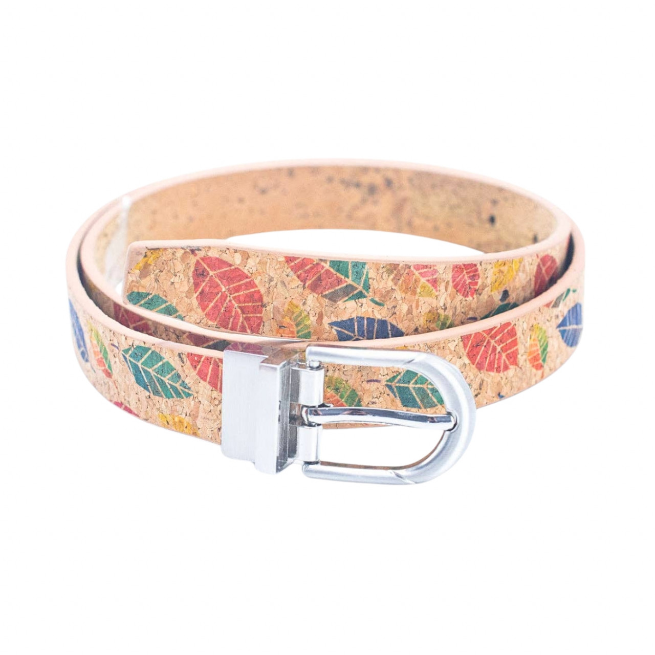 Curea din pluta Natural Leaves reversibila
