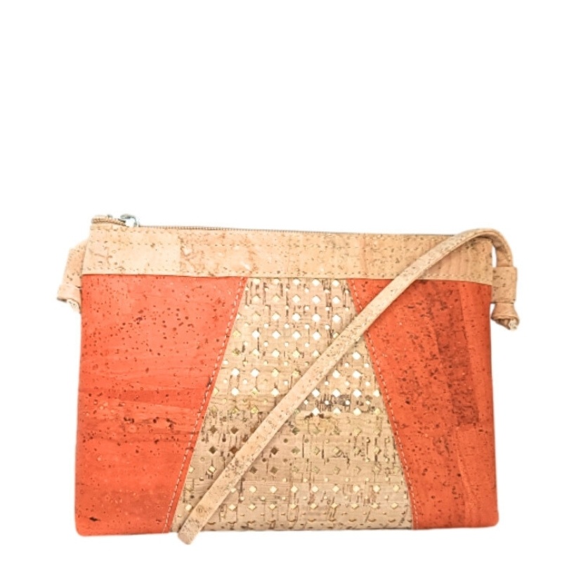 Gentuta din pluta crossbody Triangle portocalie