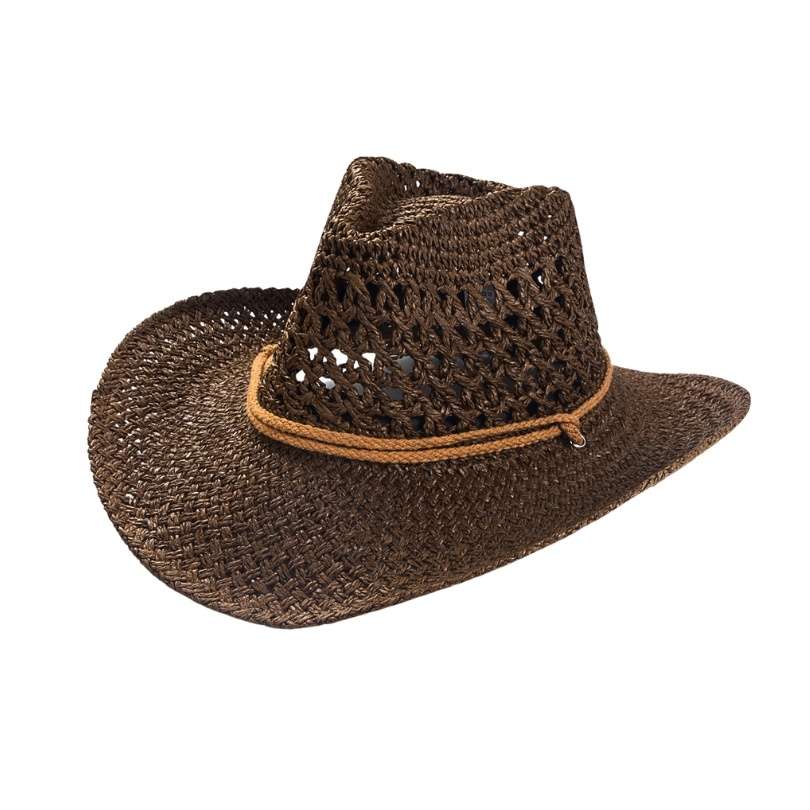 Palarie din rafie tip Cowboy