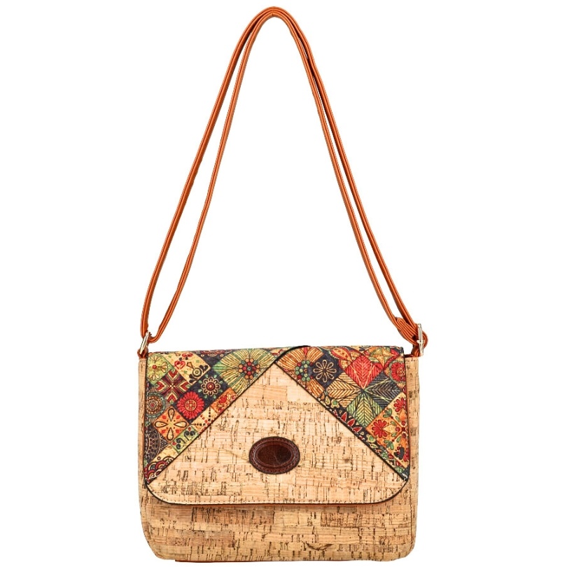 Geanta crossbody din pluta multicolor