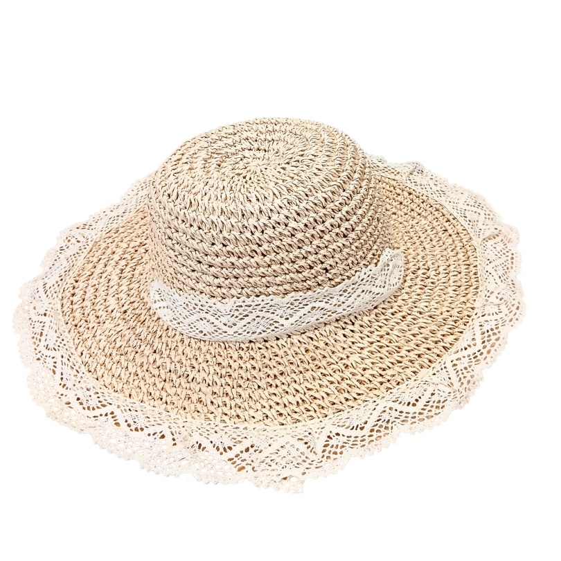 Palarie din rafie White Lace