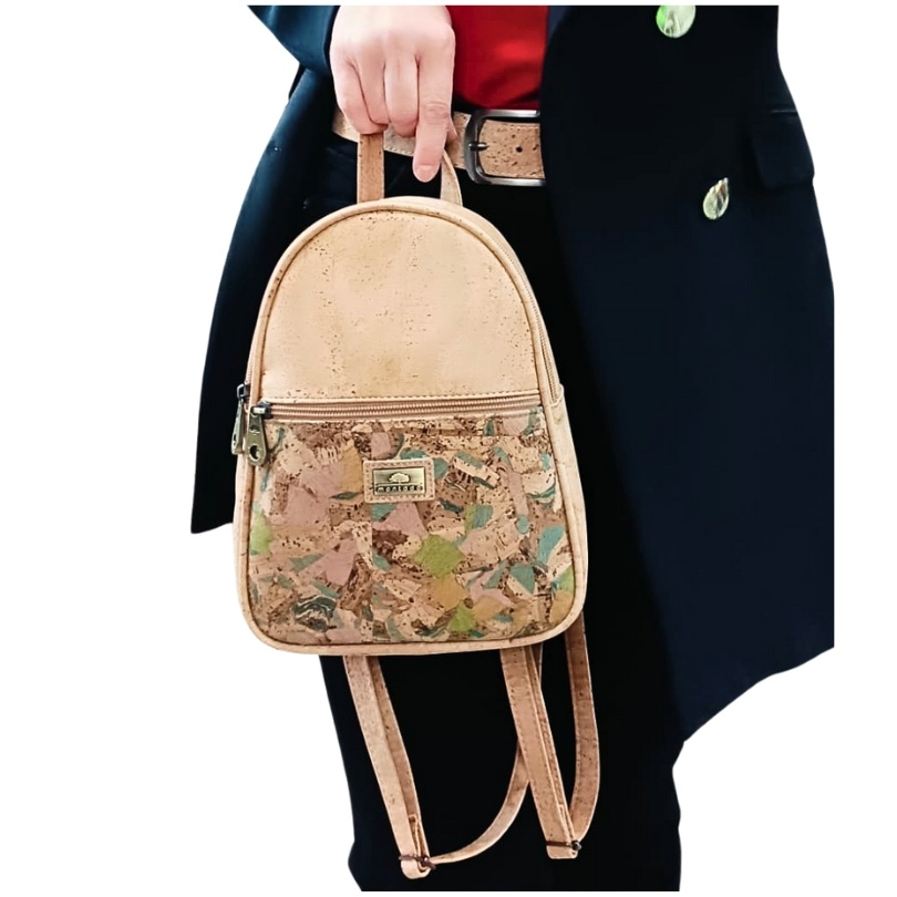 Rucsac Duo din pluta natural-Mozaic