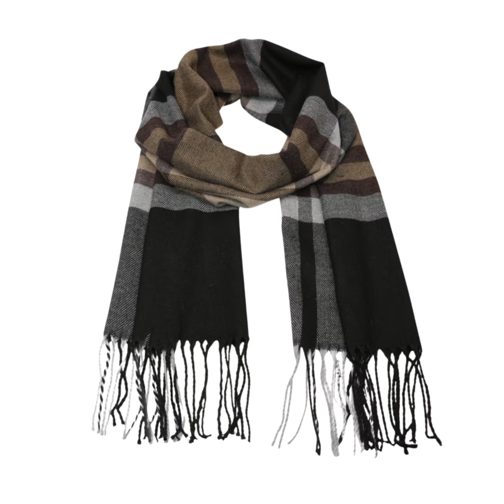 Fular Cashmere barbatesc cu franjuri