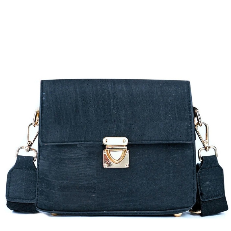 Gentuta crossbody din pluta neagra