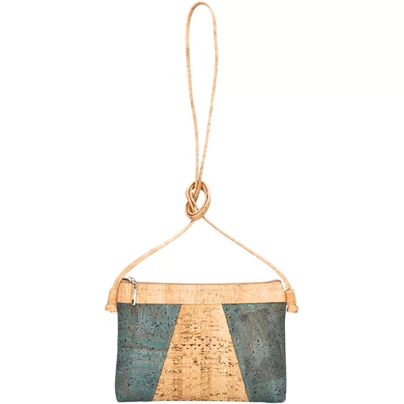 Gentuta din pluta crossbody Triangle albastra