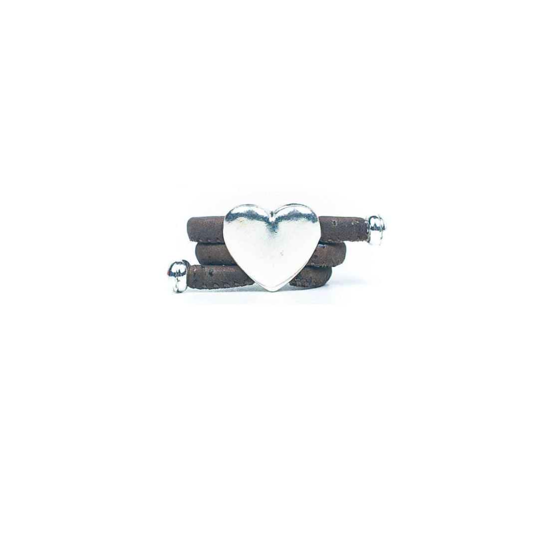 Inel din pluta maro Heart