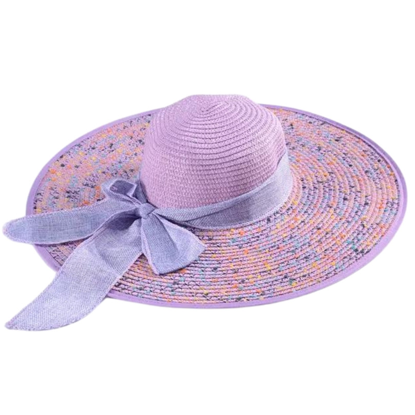 Palarie din rafie vintage cu fundita