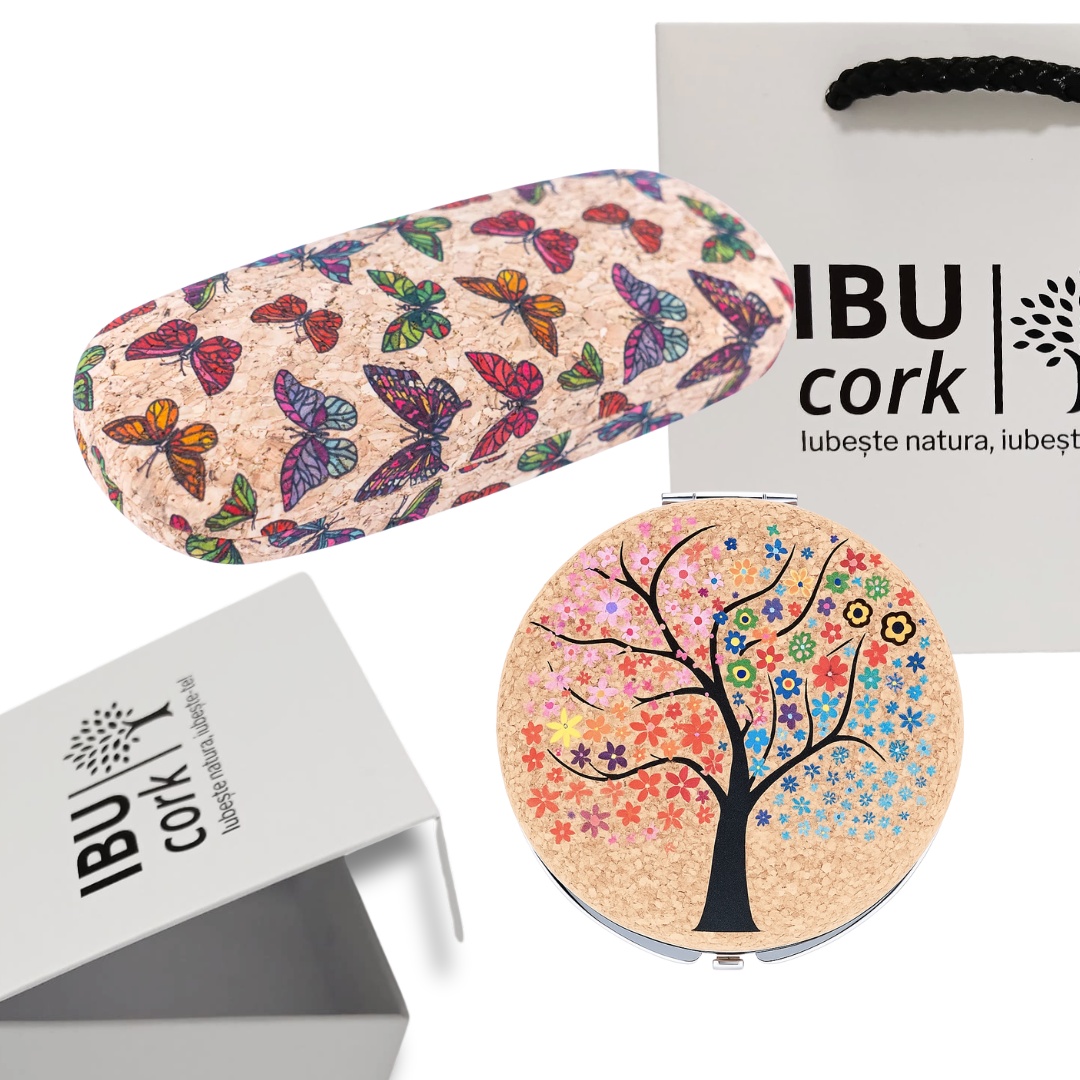 Set cadou toc ochelari si oglinda din pluta