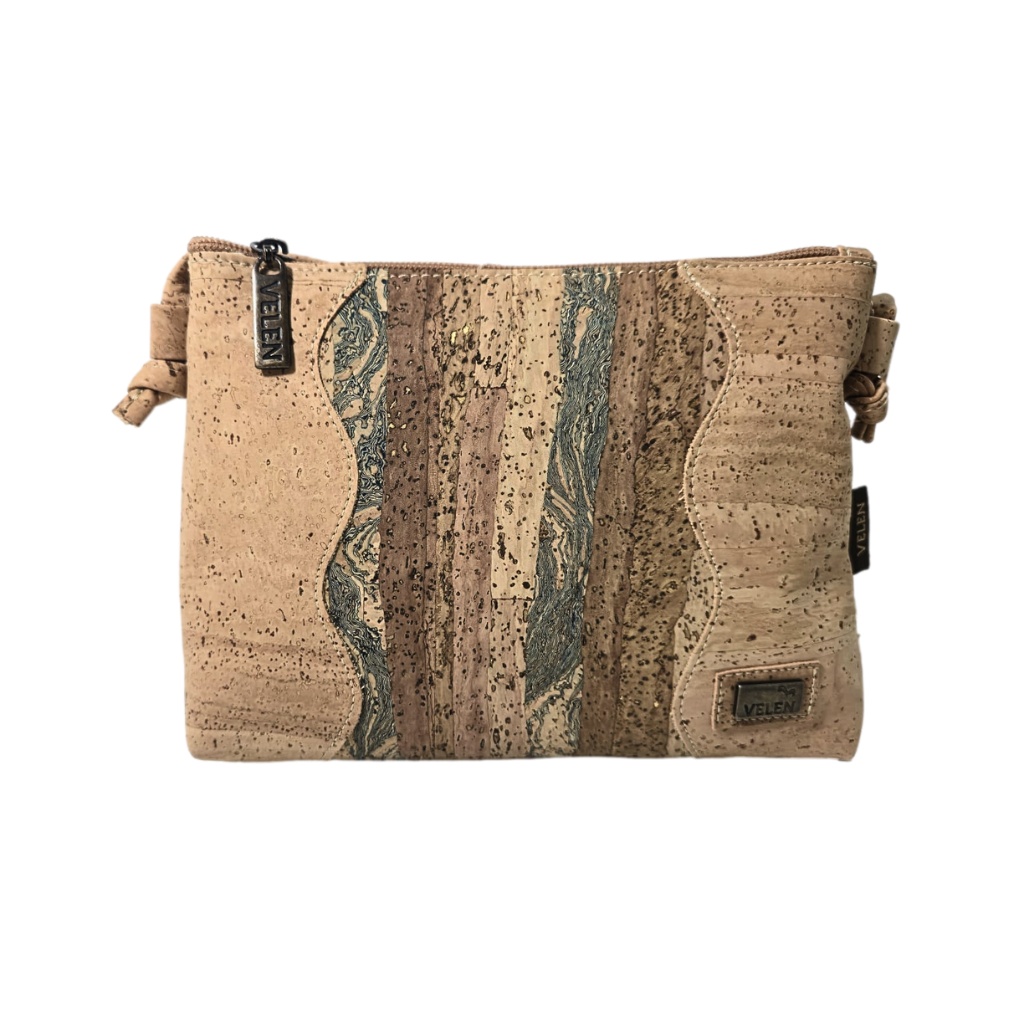 Geanta dama crossbody din pluta Waves Beige