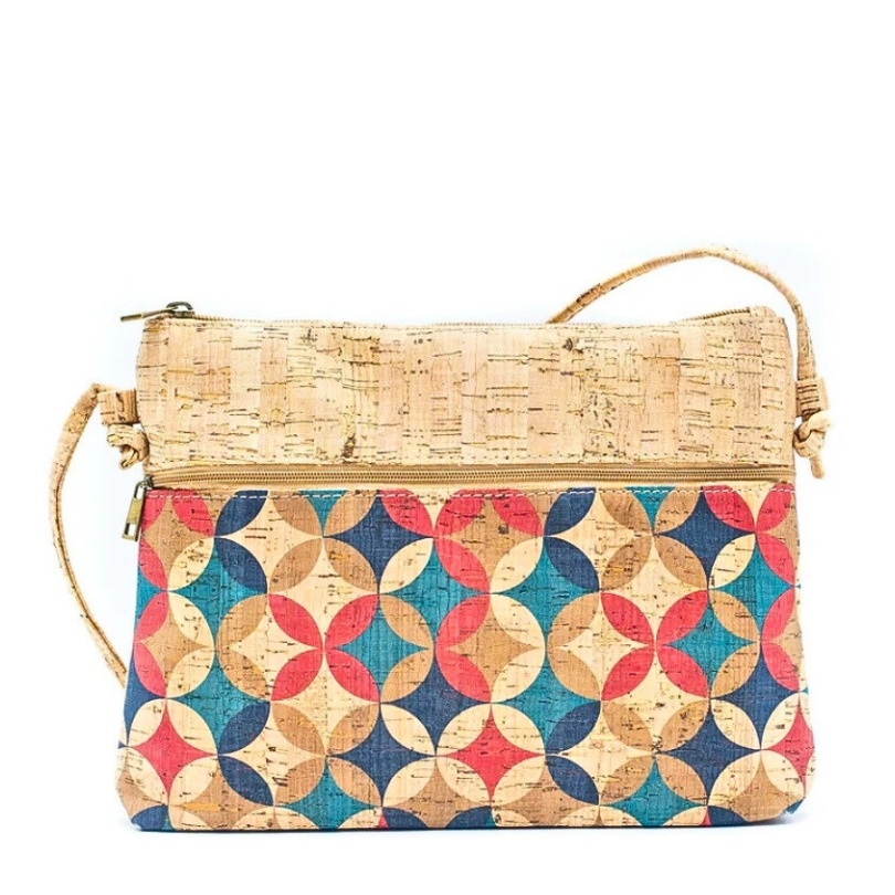 Gentuta crossbody din pluta multicolora