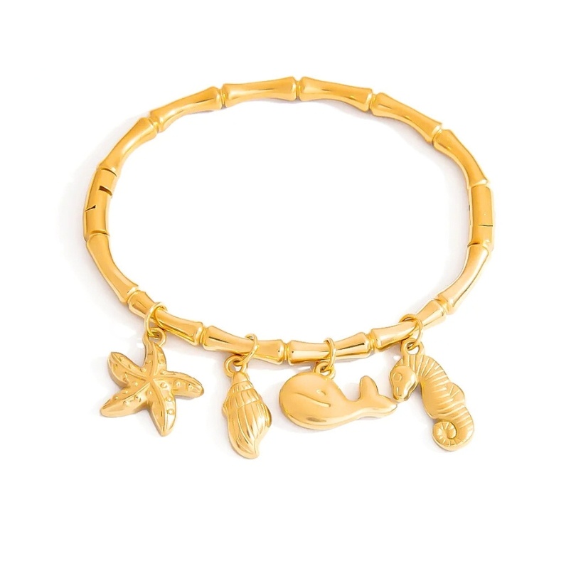 Bratara Bangle placata cu aur cu charmuri