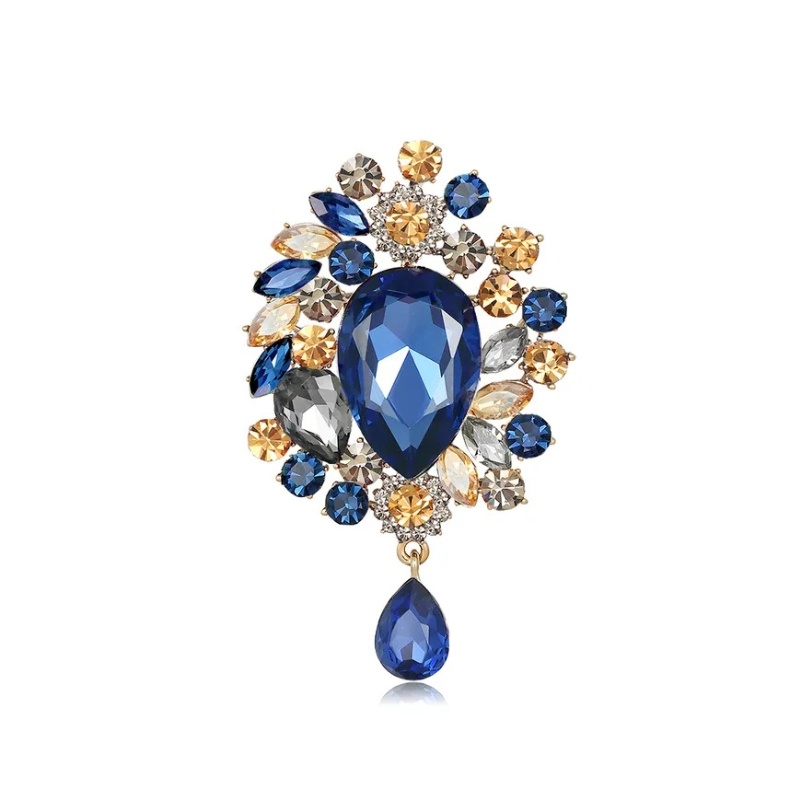 Brosa cu cristale Blue Drop