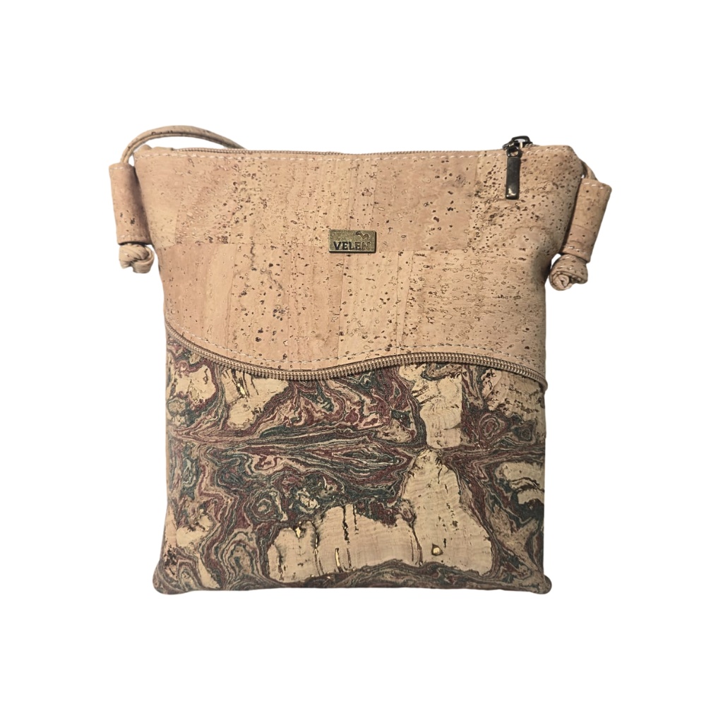 Geanta dama crossbody din pluta Natural Marble