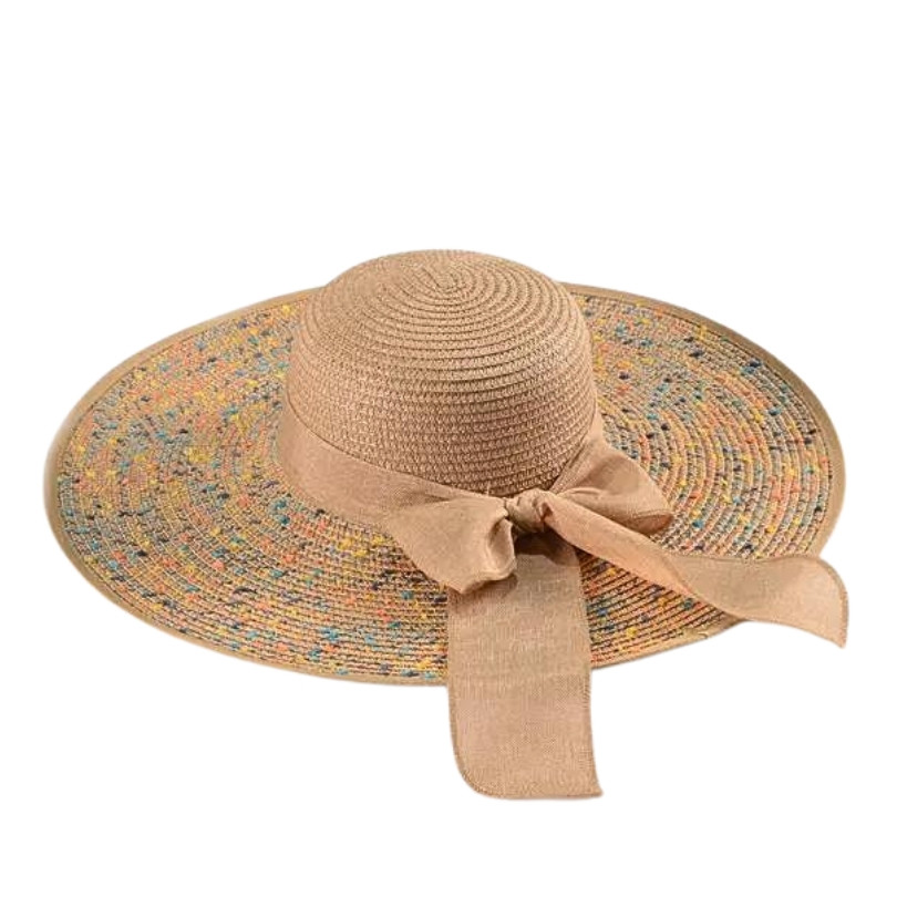 Palarie din rafie vintage cu fundita