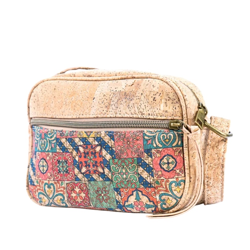 Geanta crossbody din pluta Colors Squares