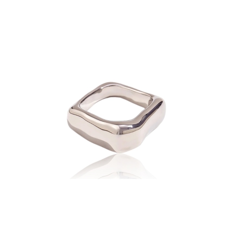 Inel placat cu aur Geometric Silver