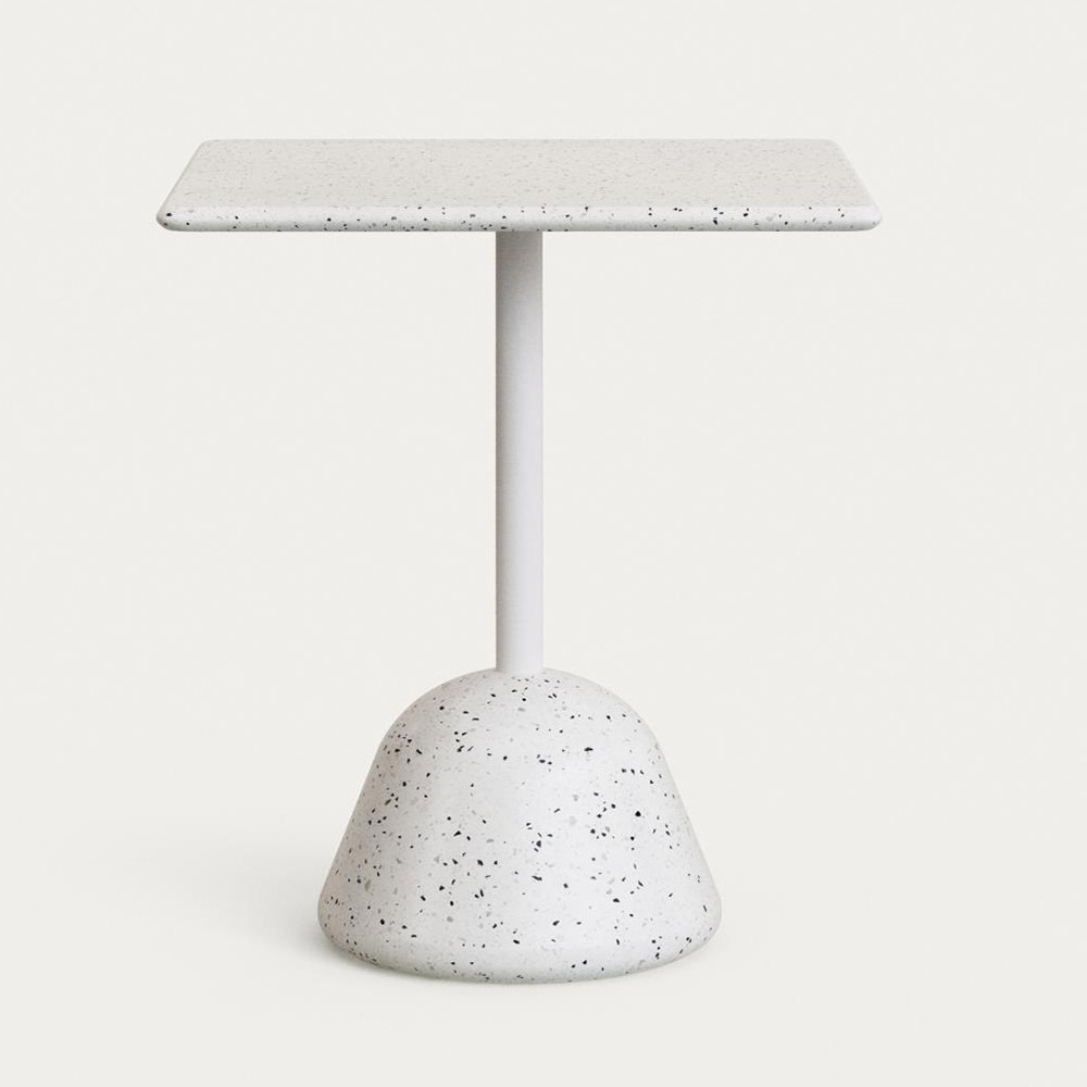 Masa bar exterior alba din ciment 70x70 cm Saura Kave Home