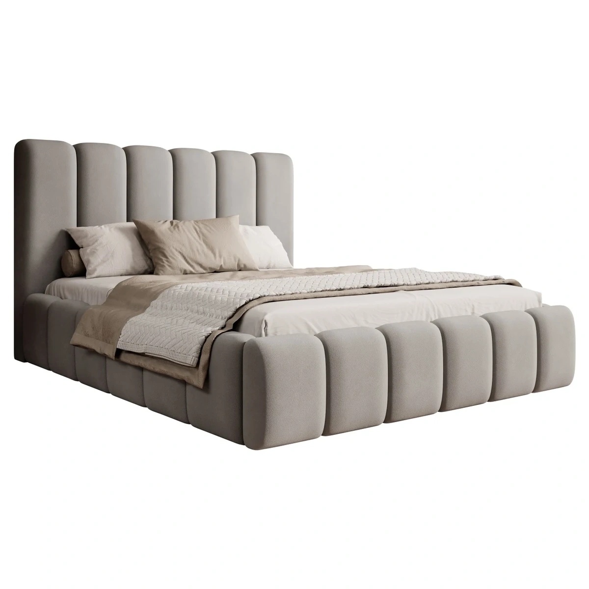 Pat argintiu din catifea 160x200 cm Julia FURPOL