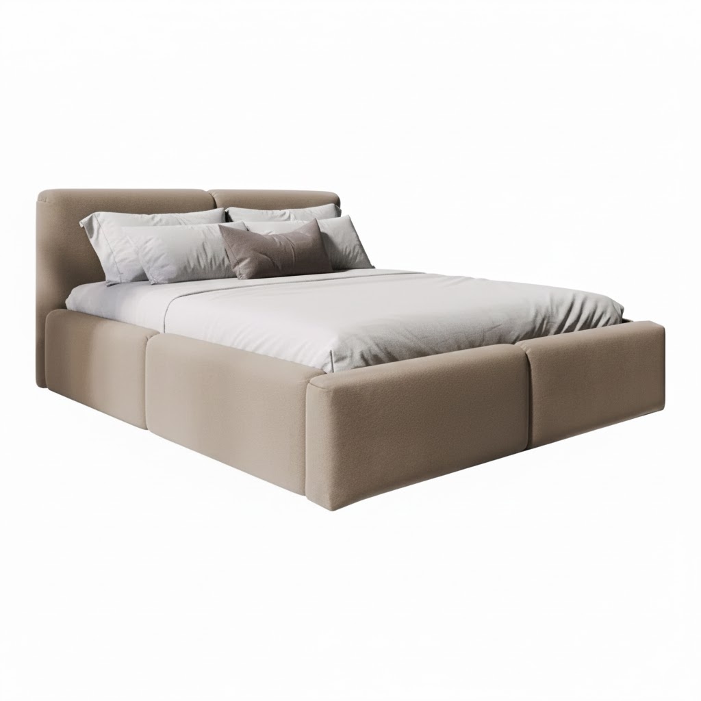 Pat bej din textil 160x200 cm Rosalie FURPOL