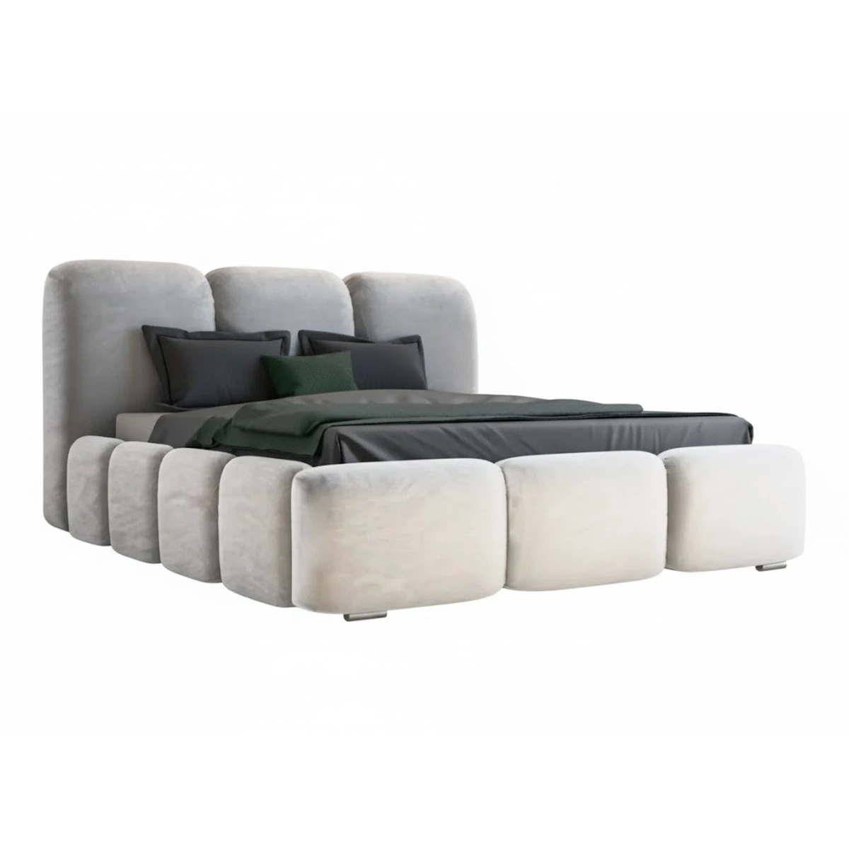 Pat gri cenusiu din catifea 140x230 cm Honor FURPOL