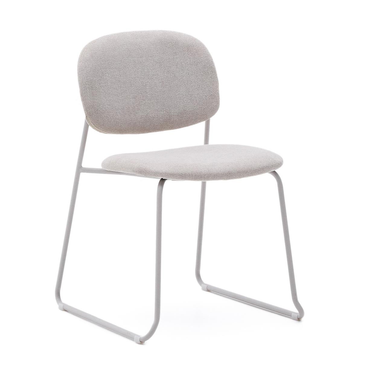 Scaun dining bej din metal Meli Chenille Kave Home