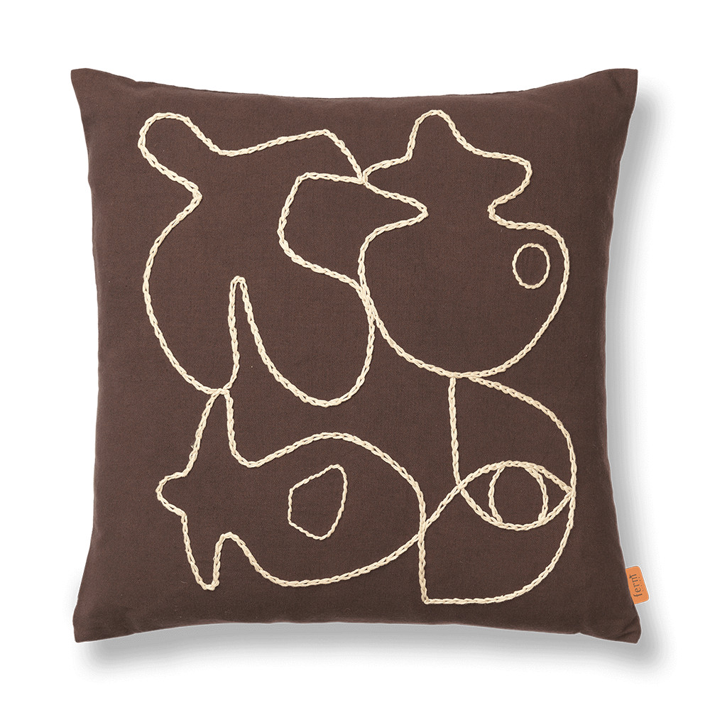 Fata de perna maro din bumbac 50x50 cm Figure Ferm Living