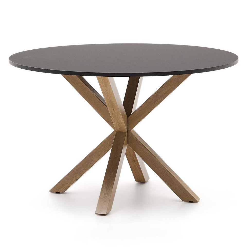 Masa dining maro/neagra din metal 120 cm Argo Kave Home